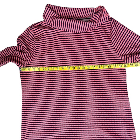 EUC Talbots Striped Split Neck Long Sleeve Top - Picture 6 of 9